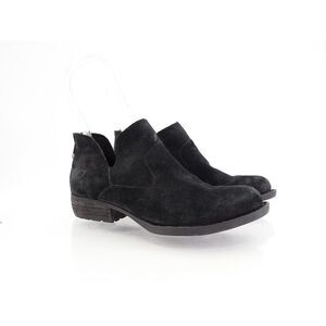 Born Womens Beth Boot Size 6.5 Black Suede Distressed Block Heel Bootie Comfy